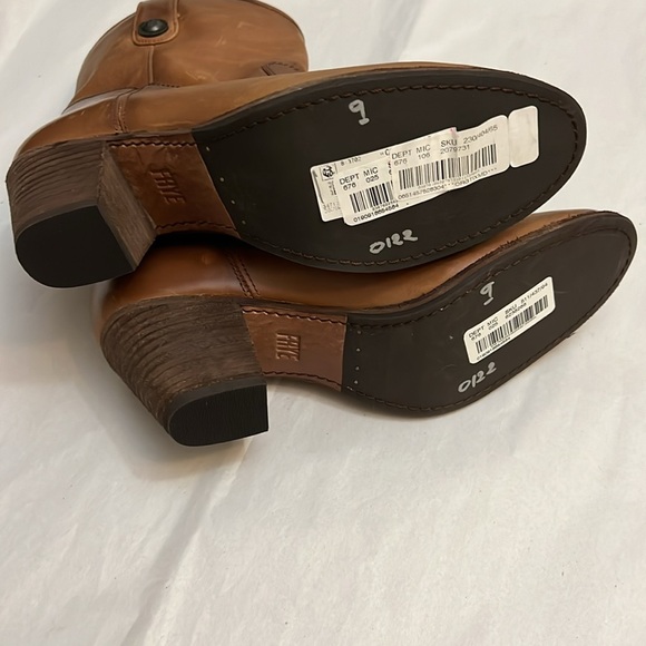 Frye Jackie Button Short Leather Western Mid Boots - Picture 13 of 16